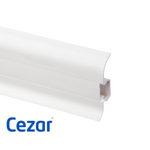 Плинтус ПВХ Cezar Premium Белый Матовый, арт. 089, 2500x59x22